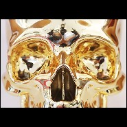 Sculpture made in marble dust resin chromed in blue finish with Muslim crown PC-Skull Gold Muslim