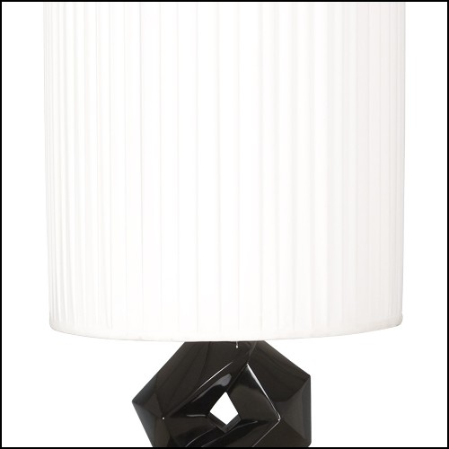Floor lamp 119-artemus black in black lacquered finish hand-sculpted on solid mahogany wood