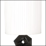 Floor lamp 119-artemus black in black lacquered finish hand-sculpted on solid mahogany wood