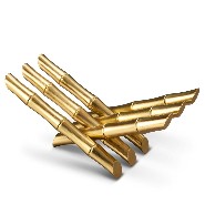 Bookrest bamboos in polished stainless steel, gold-plated, 172-24 karat
