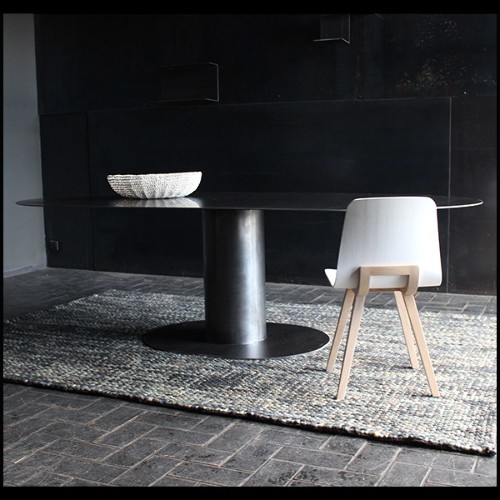 Table à manger ovale en acier 147-Oval Rock