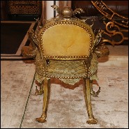 Chaise en hêtre, peau et Bronze 120-Piraruku