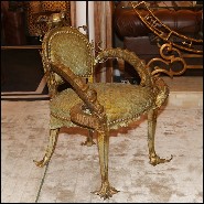 Chaise en hêtre, peau de piraruku, cornes et Bronze 120-Piraruku