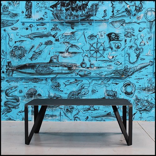 Table à manger en acier naturel 147-Raw Angles