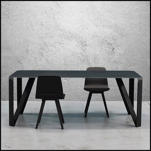 Table à manger en acier naturel 147-Raw Angles