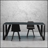 Table à manger en acier naturel 147-Raw Angles