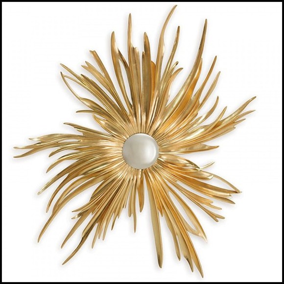 Miroir en acajou finition Or 119-Burning Star