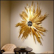 Miroir en acajou finition Or 119-Burning Star