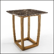 High table in teak with marble top 154-Trooper.