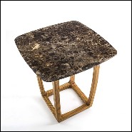 Table haute en teck et top en marbre 154-Trooper