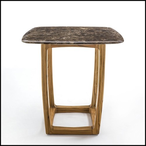 High table in teak with marble top 154-Trooper.