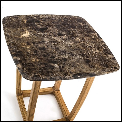 High table in teak with marble top 154-Trooper.