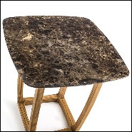 High table in teak with marble top 154-Trooper.