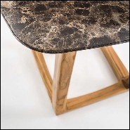 Table haute en teck et top en marbre 154-Trooper