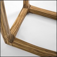 Table haute en teck et top en marbre 154-Trooper