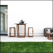 High table in teak with marble top 154-Trooper.