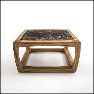 Coffee table in teak with marble top 154-Trooper.