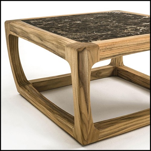 Coffee table in teak with marble top 154-Trooper.