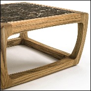 Table basse en teck et plateau en marbre 154-Trooper