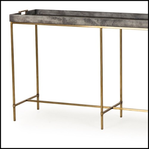 Console,  base en inox  et plateau en MDF peint gris anthracite173-Charcoal Grey