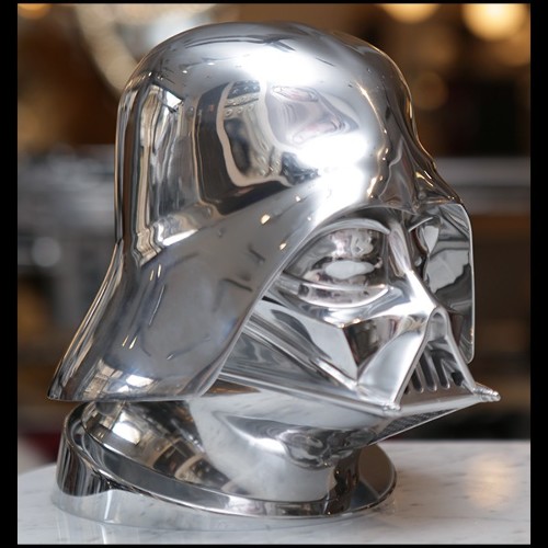 Sculpture d'un casque de Dark Vador en aluminium poli  PC-Dark Vador Hemet