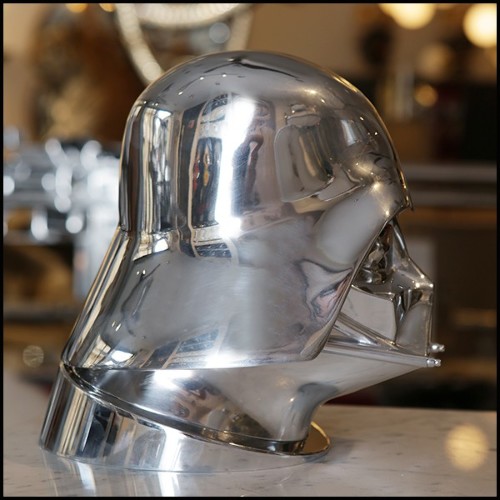 Sculpture d'un casque de Dark Vador en aluminium poli  PC-Dark Vador Hemet