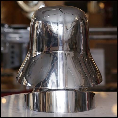 Sculpture d'un casque de Dark Vador en aluminium poli  PC-Dark Vador Hemet