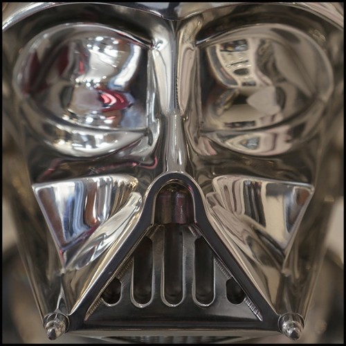 Sculpture d'un casque de Dark Vador en aluminium poli  PC-Dark Vador Hemet