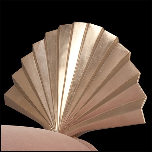 Fauteuil structure en acajou et tapissé en velours couleur vieux rose 119-Eventail