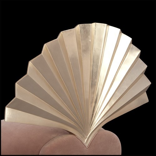 Fauteuil structure en acajou et tapissé en velours couleur vieux rose 119-Eventail