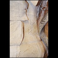 Commode en Croco finition blanc, cornes de Kudu, 3 tiroirs avec peau d'agneau de Mongolie 120- White Croco