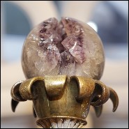 Canapé en bois de Hêtre avec peau de Zèbre, cornes de Zebu et amethyste PC-Sofa Zebra