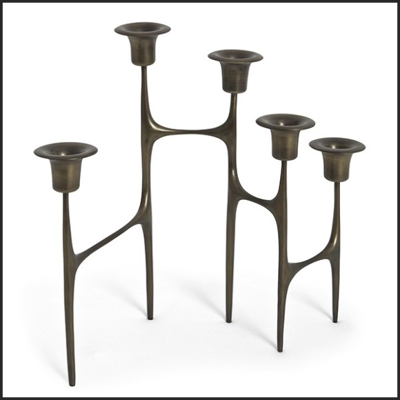 Bougeoir en laiton finition vieilli 119-Zigzag Chandeler