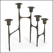 Bougeoir en laiton finition vieilli 119-Zigzag Chandeler