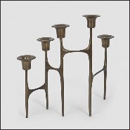 Bougeoir en laiton finition vieilli 119-Zigzag Chandeler