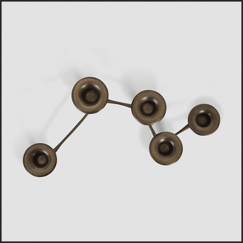 Bougeoir en laiton finition vieilli 119-Zigzag Chandeler