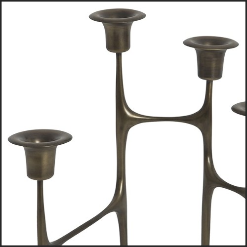 Bougeoir en laiton finition vieilli 119-Zigzag Chandeler