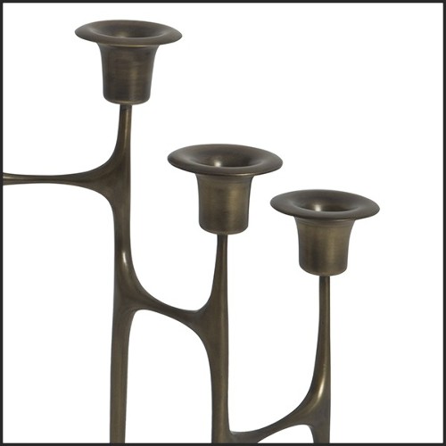 Bougeoir en laiton finition vieilli 119-Zigzag Chandeler