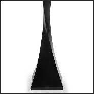 Lampe en acajou laqué noir, abat-jour plissé blanc  lampe 119-Flambeau