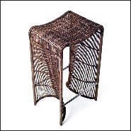 Tabouret Iguan en Acier inoxydable et fibre d'Abaca et Nylon Tabouret 178-Iguan