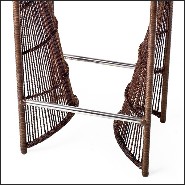 Tabouret Iguan en Acier inoxydable et fibre d'Abaca et Nylon Tabouret 178-Iguan