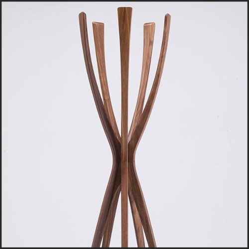 Porte manteaux en noyé  poli et verni brillant  porte manteaux-163 Walnut Arms