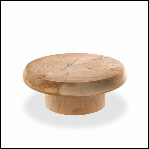 Table basse taillée dans un bloc de cèdre massif naturel 154-Solid Cedar Round