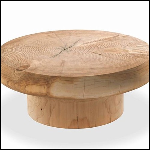 Table basse taillée dans un bloc de cèdre massif naturel 154-Solid Cedar Round
