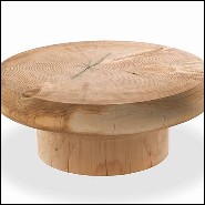 Table basse taillée dans un bloc de cèdre massif naturel 154-Solid Cedar Round