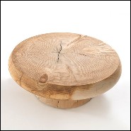 Table basse taillée dans un bloc de cèdre massif naturel 154-Solid Cedar Round