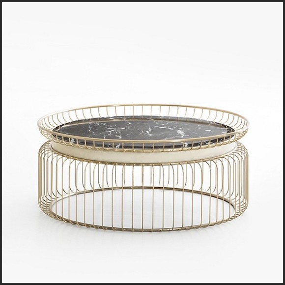 Coffee Table with Black Marble Top 150-Cigala