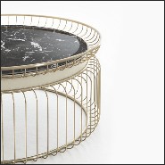 Table basse avec plateau en marbre noir 150-Cigala