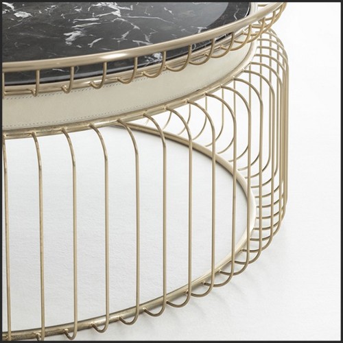 Table basse avec plateau en marbre noir 150-Cigala