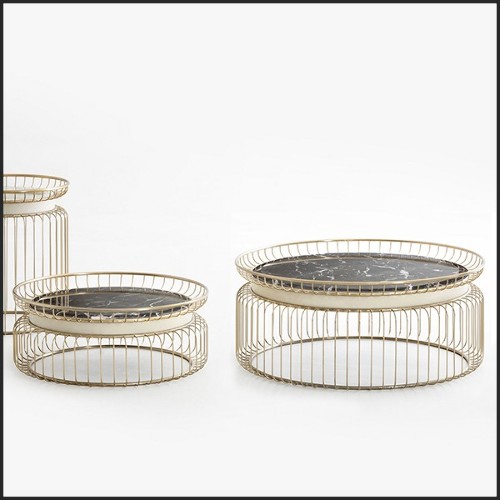 Coffee Table with Black Marble Top 150-Cigala